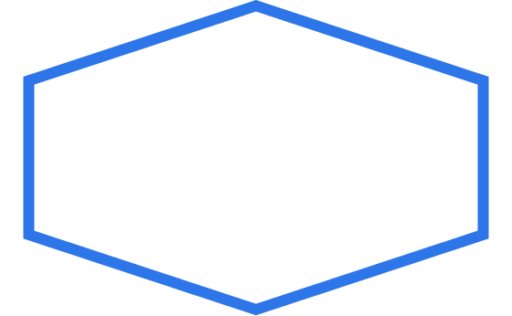 Enlargement graphic inside hexagon shape