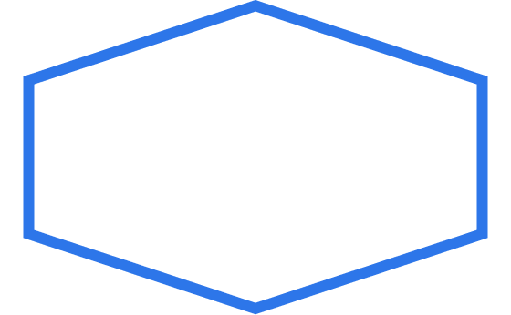 Person in shield icon on black hexagon